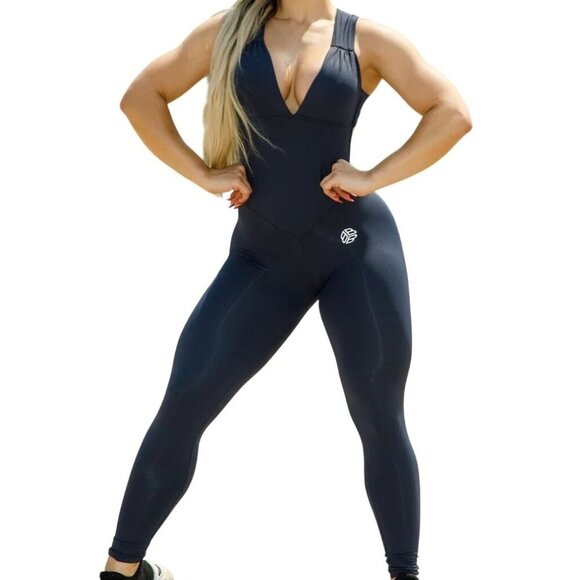 Blue Body Brazil Missy Black Fit bodysuit butt scrunch Size Small Sexy halter - Picture 1 of 8